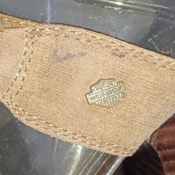 Leather Harley Davidson Brown Studded High Heeled Slides - Size 8.5, NWT - Picture 7 of 7